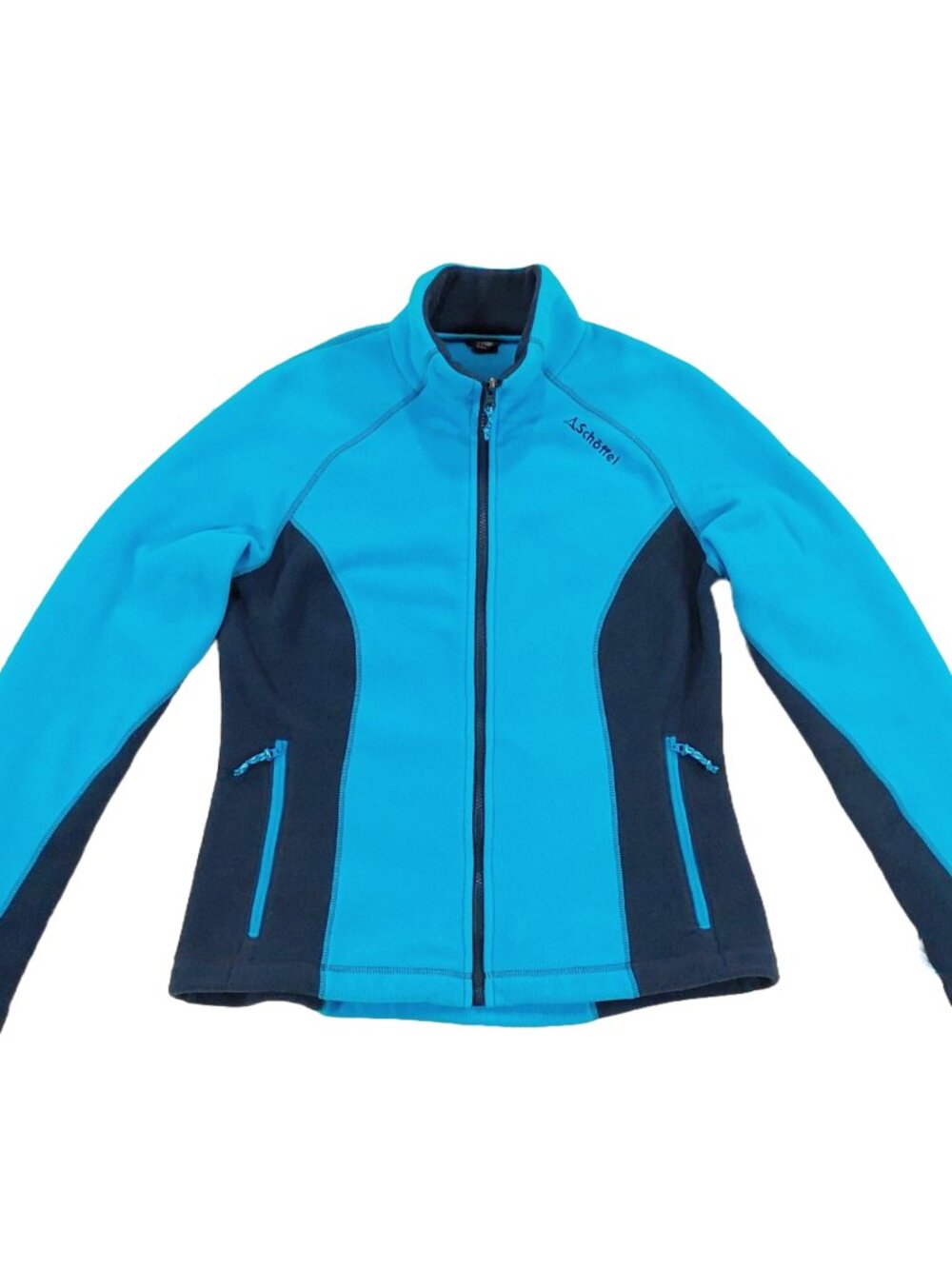 Schoffel Womens Full Zip Fleece Sweater Jacket Colorblocked Blue. Sz Uk 12/US 8.